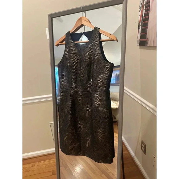 Women's 5/48 Metallic Fit and Flare Dress, Size 4, Black and Gold - Picture 3 of 7